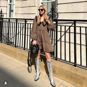 Molby The Label Bertie Dress - Brown Gingham Short